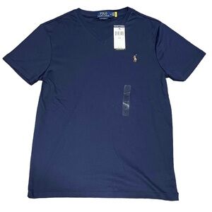 New Medium Polo Ralph Lauren Blue Multi Color Poloman Shortsleeved T-shirt